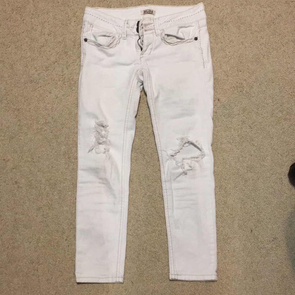 White ripped pants in great condition !